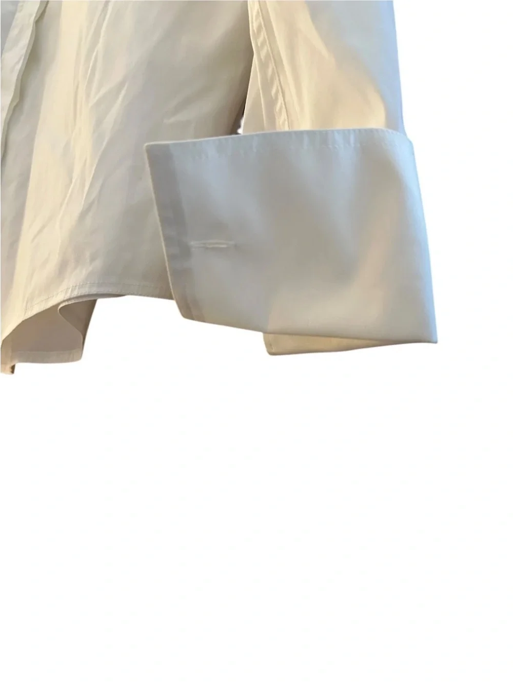 Gucci Men’s Cotton French Cuff Shirt Ivory Size 42 Made in Italy